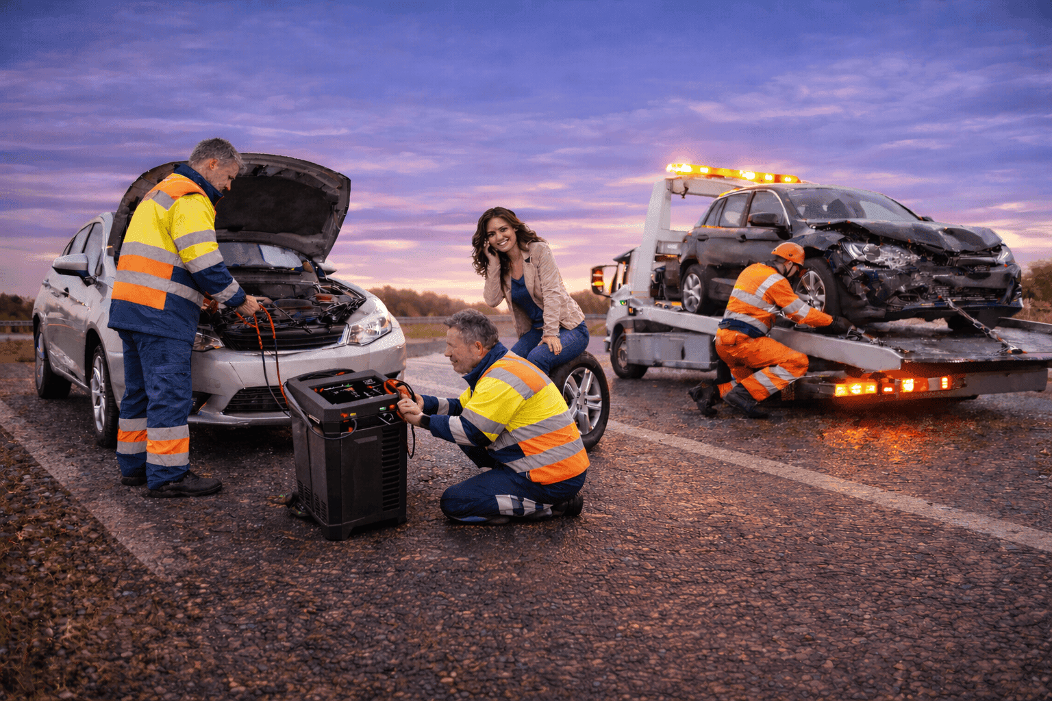 Professionele oprijwagens en samenwerking — planning en inzet